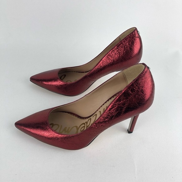 Sam Edelman Red Hazel Pointed Pumps Heels Shoes Stilettos Holiday Size 6 - Picture 4 of 8